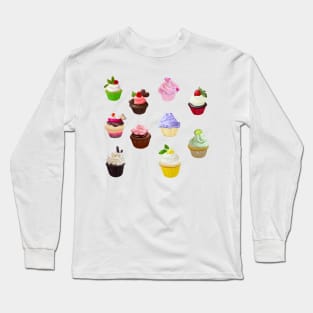 Cupcake Pattern Long Sleeve T-Shirt